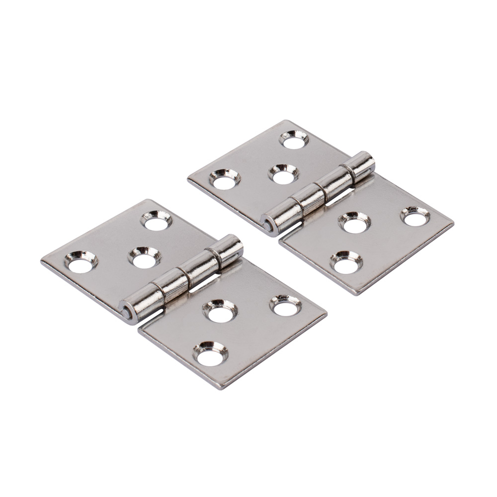Simplex Steel Baton Rod Hinges (Sold in Pairs) - Polished Chrome